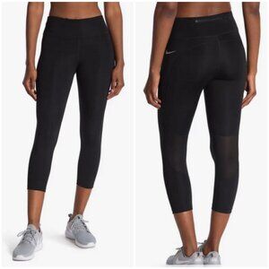 💕NIKE💕 Fast High Waisted Crop Leggings ~ Black XXL NWT